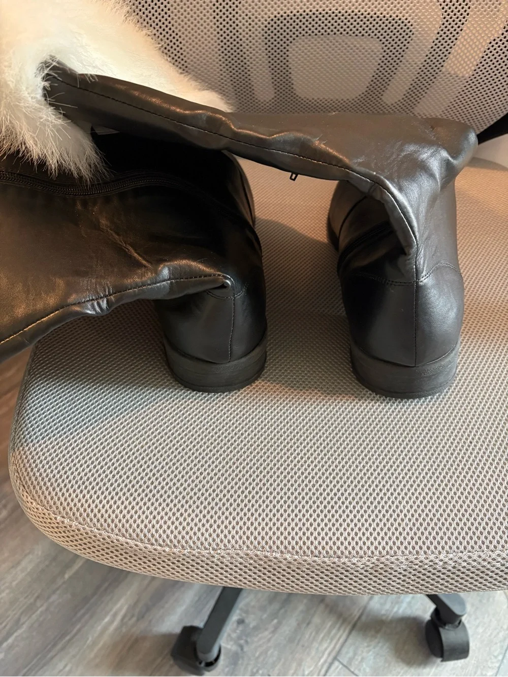 Men’s Santa boots xl black with faux fur ,  Faux Leather Boots